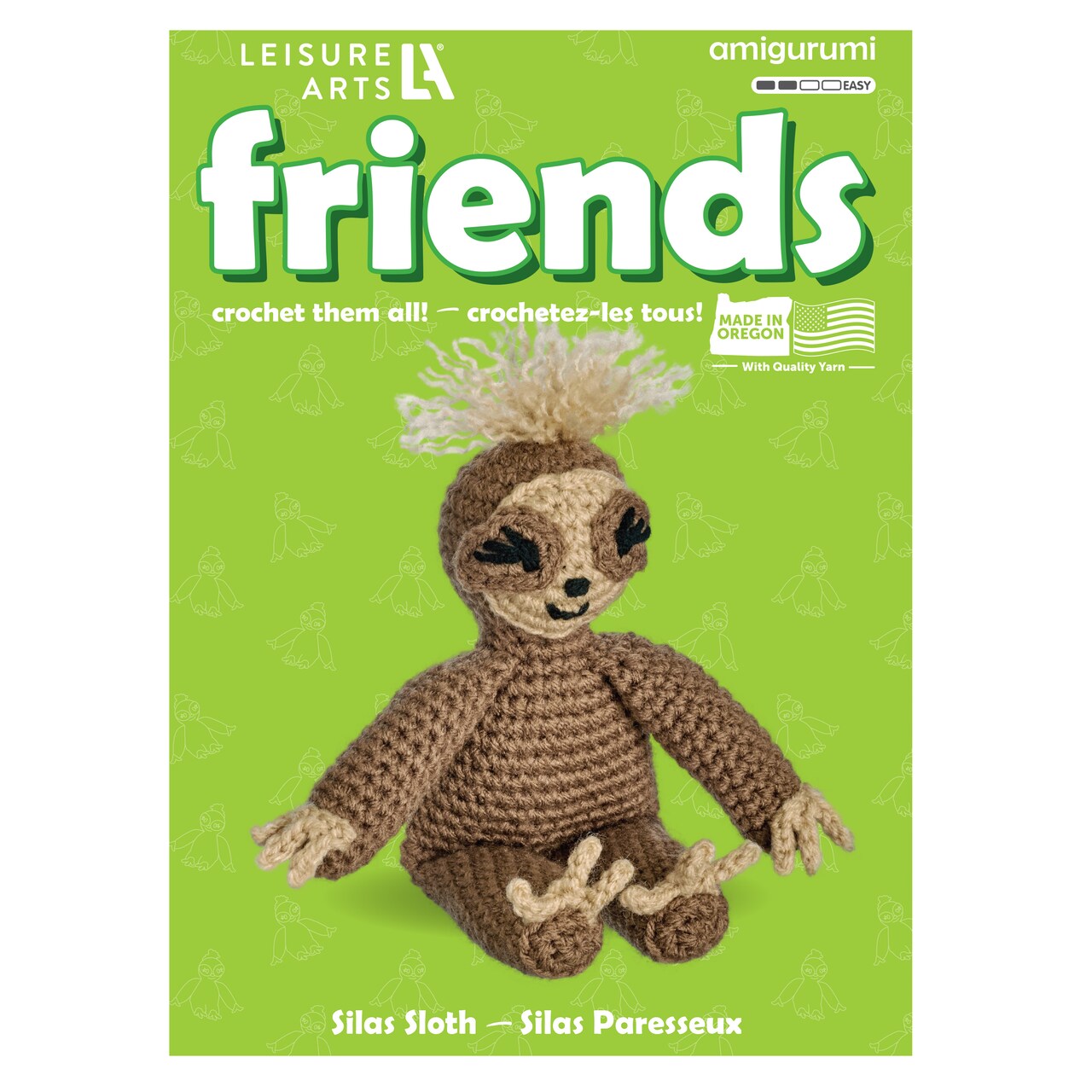 Leisure Arts - Crochet Kits, Friends Silas Sloth, 3", Crochet Kit For Beginners, Complete Kit, Animal Kits, Animal Kit, Diy Amigurumi Kits